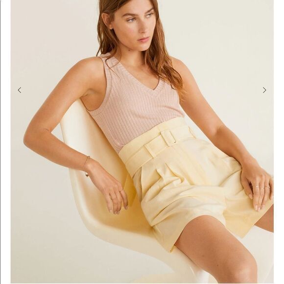 MANGO ribbed sleeveless V neck top in soft pink size small NWT - Picture 13 of 15